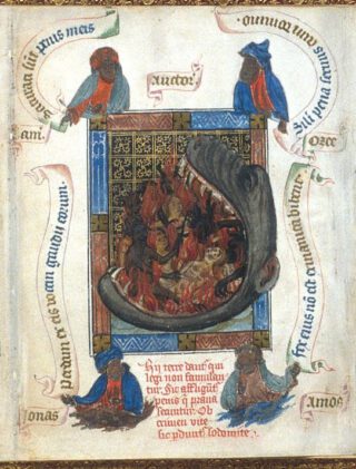 De hel - Bibia pauperum - King's 5 - Folio 31, ca. 1405 