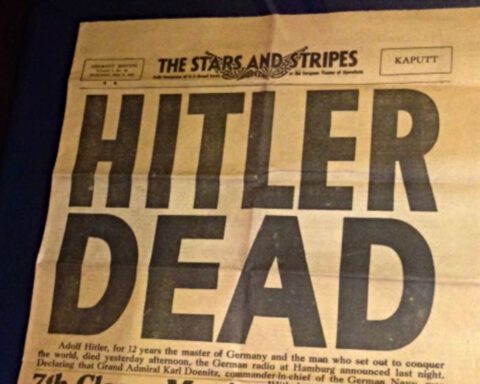 Een Amerikaanse krant maakt melding van de dood van Adolf Hitler