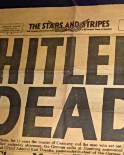 Een Amerikaanse krant maakt melding van de dood van Adolf Hitler