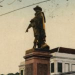 Voormalig standbeeld van Jan Pieterszoon Coen in Batavia, ca. 1908