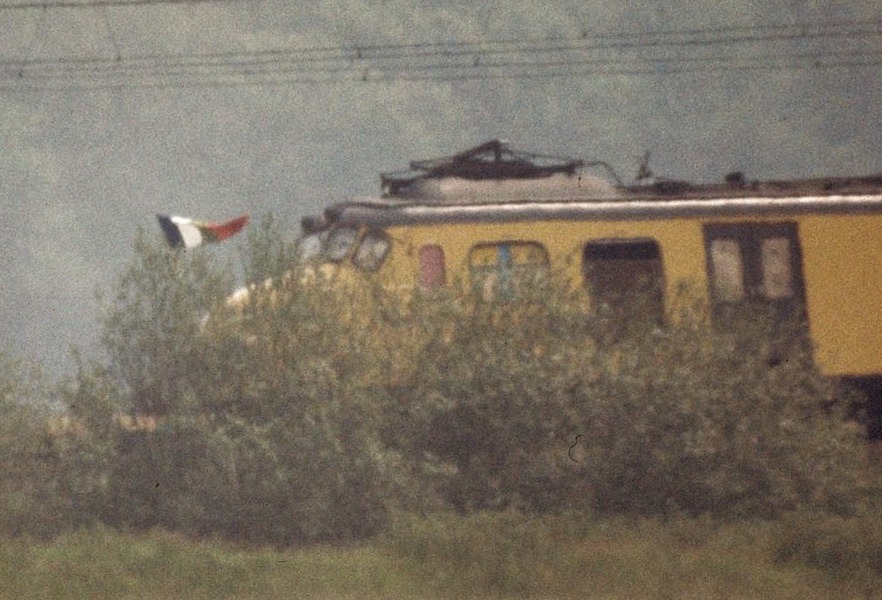 Treinkaping De Punt - Wapperende RMS-vlag, 1977