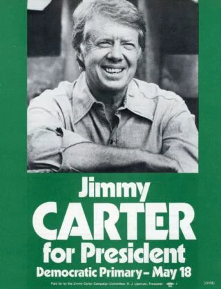 Jimmy Carter op een verkiezingsposter, 1976