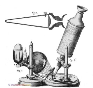 Robert Hooke's microscoop, uit Micrographia