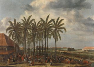 Andries Beeckman, de markt van Batavia met op de achtergrond de vesting van de Verenigde Oost-Indische Compagnie, ca. 1661, Rijksmuseum Amsterdam