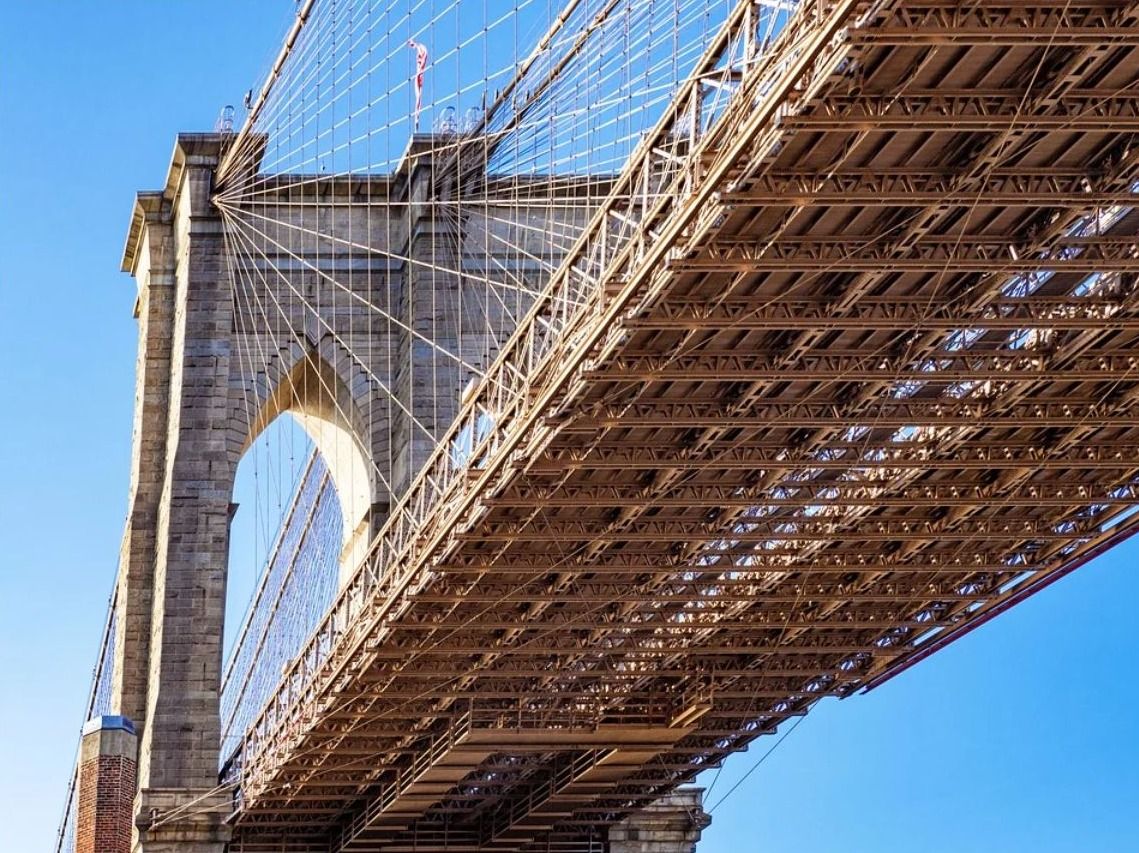 Bonus Democratie communicatie Brooklyn Bridge in New York (1883) | Historiek