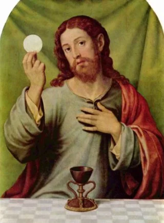 Christus in Eucharistie, door Juan de Juanes, 16e eeuw