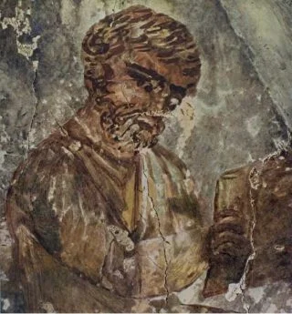 Joodse geleerde met boekrol (Catacombe van Petrus en Marcellus)