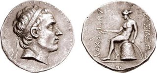 Een munt van Antiochos III uit het jaar 197 v.Chr.