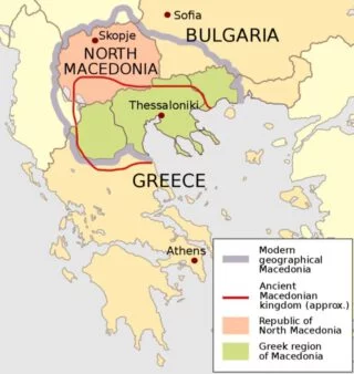 De verschillende Macedonië's op de kaart