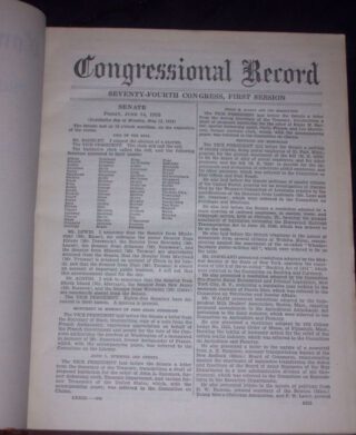 Pagina uit een Congressional Record van juni 1935