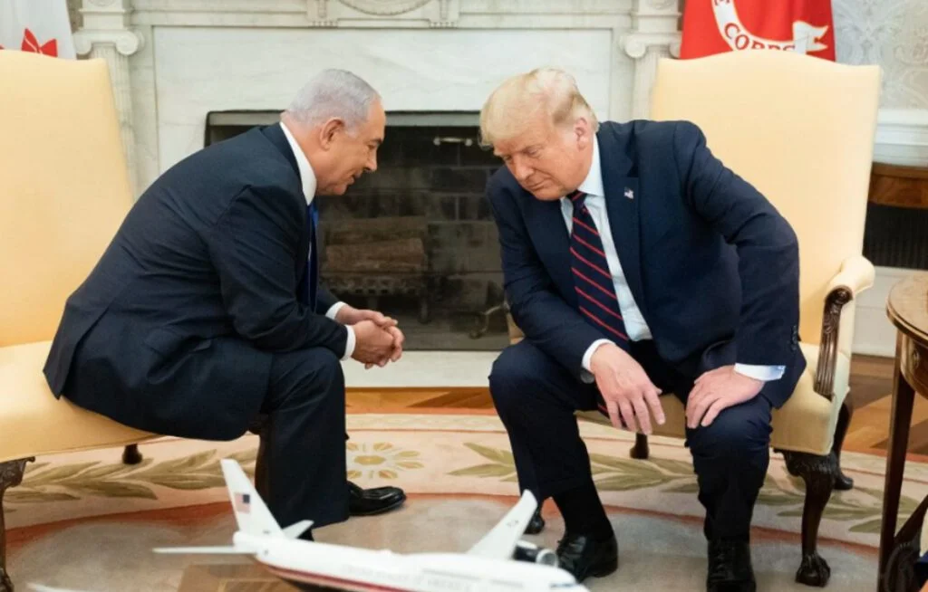 Benjamin Netanyahu en president Donald Trump tijdens een ontmoeting in het Witte Huis, 15 september 2020