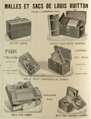 Reclame voor Louis Vuitton koffers, juli 1898