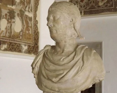 Buste van Hannibal in een museum in Tunis
