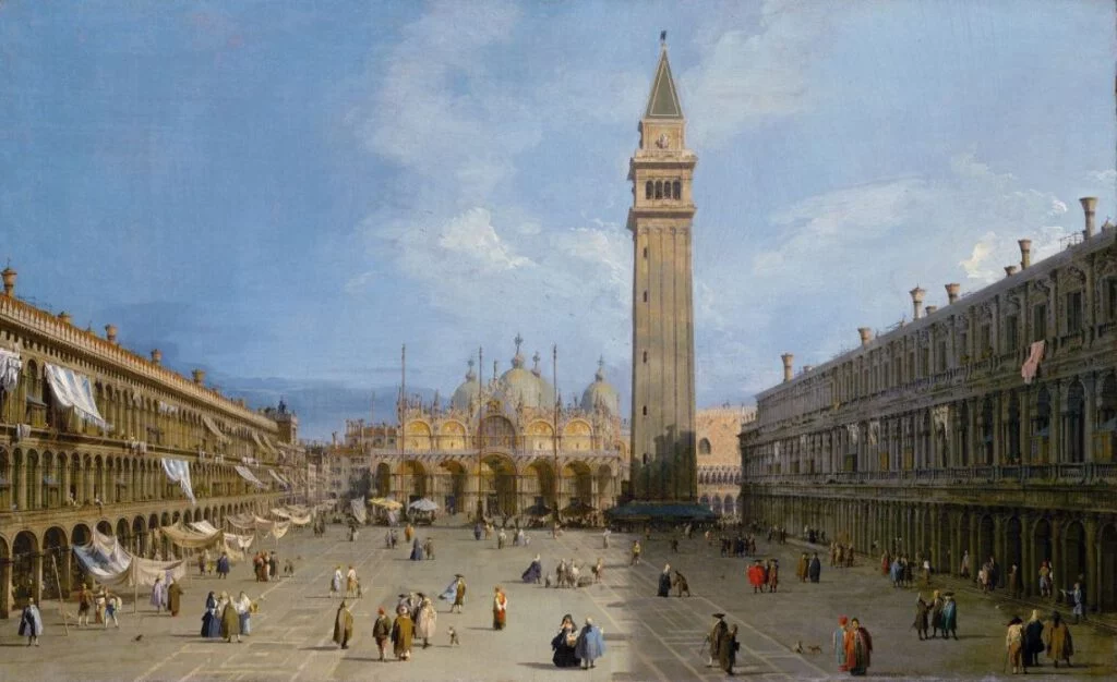 San Marcoplein in Venetië - Canaletto, 1720
