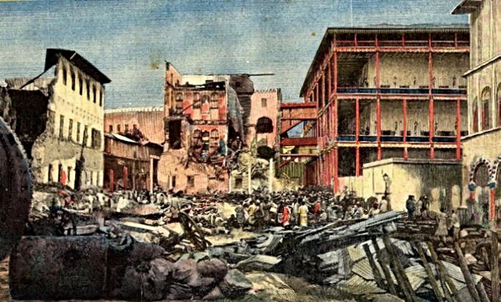 Engels-Zanzibarese Oorlog - Paleiscomplex na de beschieting