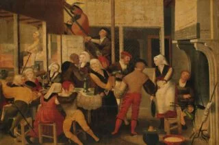 Gezelschap in een bordeel - 16e eeuw