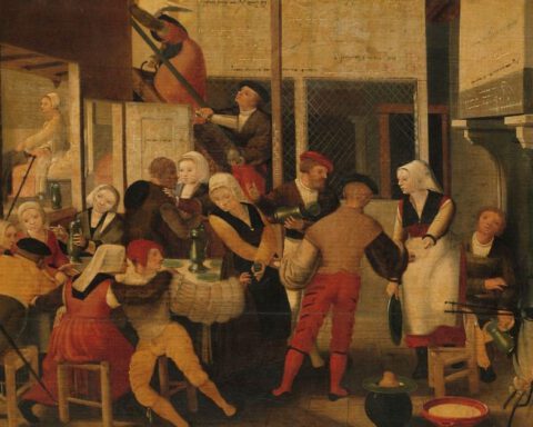 Gezelschap in een bordeel - 16e eeuw