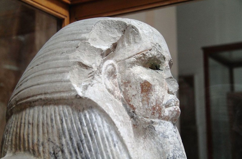 Hoofd van het standbeeld van farao Djoser - Egyptisch Museum