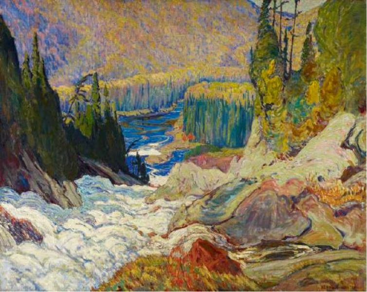  J.E.H. MacDonald Falls, Montreal River, 1920 Olieverf op doek Totaal: 121.9 x 153 cm. Aangekocht, 1933 Foto © Art Gallery of Ontario 2109