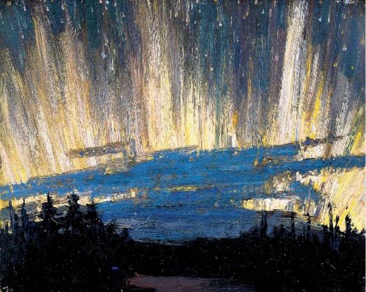 Tom Thomson, Claremont, Northern Lights, Circa 1916-1917 Olieverf op hout The Montreal Museum of Fine Arts Aangekocht door A. Sidney Dawes Fund Foto MMFA, Jean-François Brière