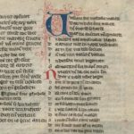 Eerste regels van 'Van den vos Reynaerde' in een veertiende-eeuws manuscript