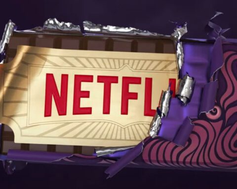 Willy Wonka-reep met het logo van Netflix