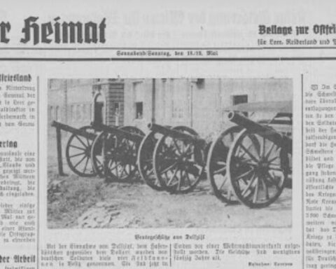 Duits krantenbericht over de kanonnen