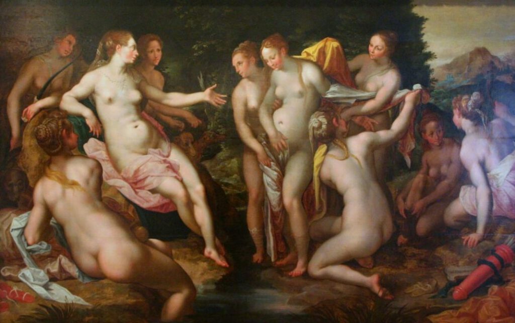 Diana ontdekt de zwangerschap van Callisto - Hendrick Goltzius, 1599,