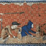 Landarbeiders tijdens de oogst, ca. 1310