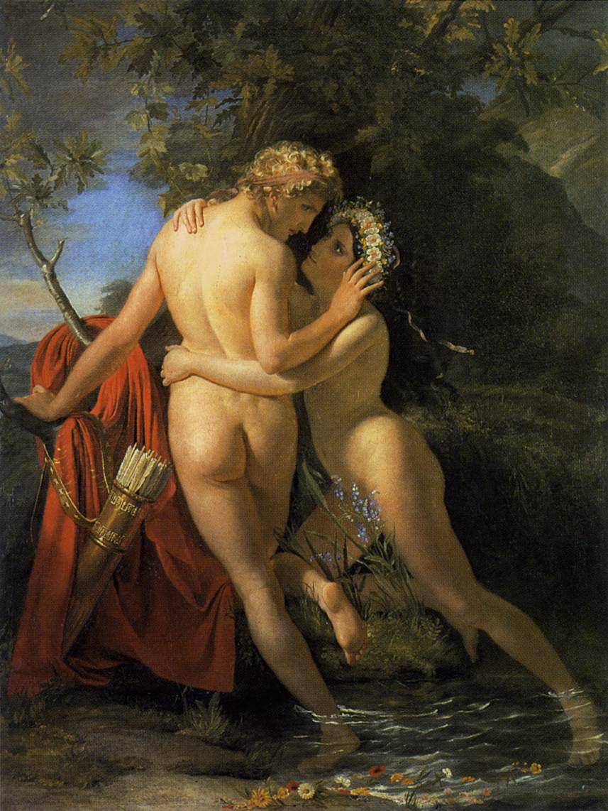 De nimf Salmacis en Hermaphroditus, de samensmelting - François Joseph Navez, 1829