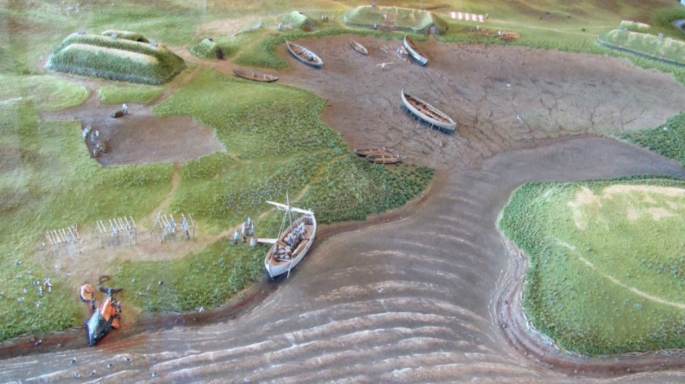 Deel van een maquette van de Viking-nederzetting in Noord-Amerika