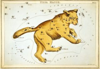 Astronomische kaart van het sterrenbeeld Grote Beer / Ursa Major, 1825