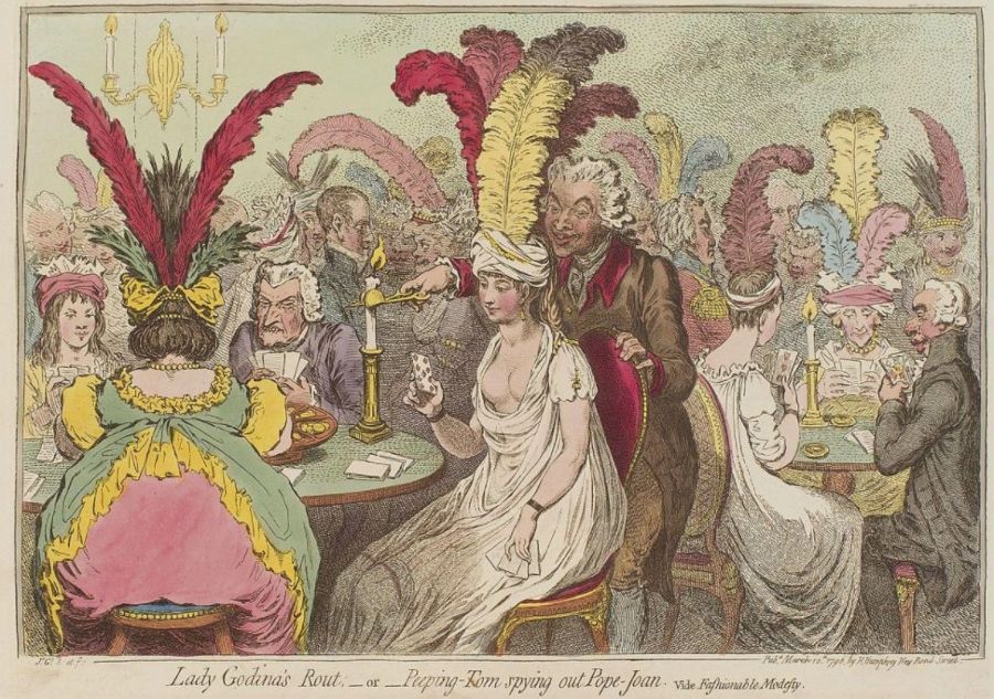 Een gezelschap speelt het kaartspel 'Pope Joan' - James Gillray, 1796