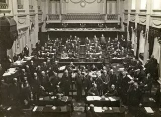 Tweede Kamer in lang vervlogen tijden, hier in 1914. 