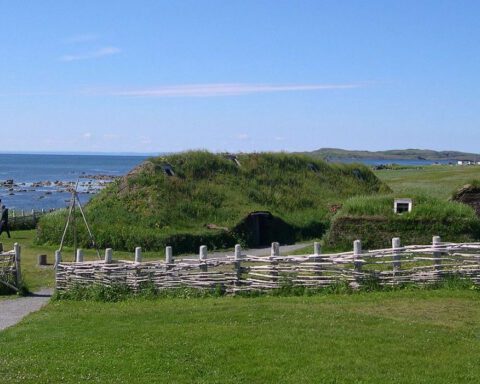 Gereconstrueerde Viking-nederzetting l’Anse aux Meadows