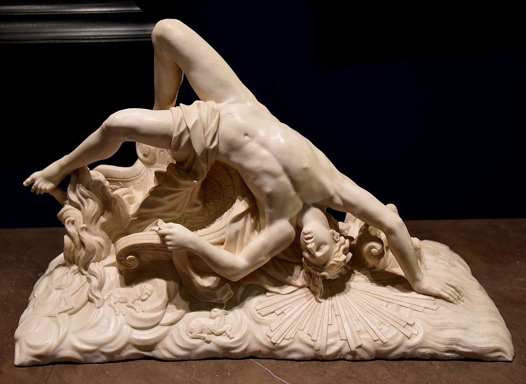 De val van Phaëton - Marmeren beeld uit circa 1700-1711 van de hand van Dominique Lefevre