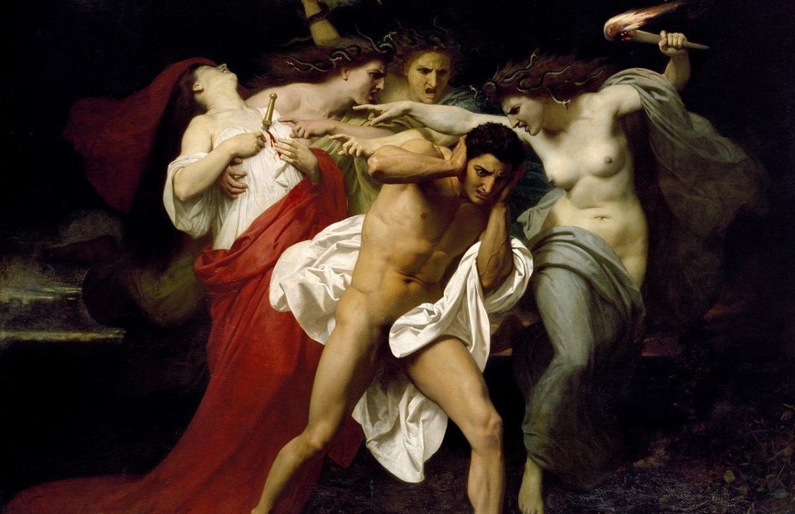 De Erinyen (Furiën) achtervolgen Orestes nadat die zijn moeder heeft gedood