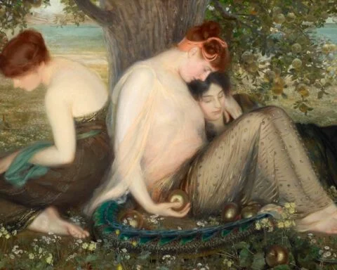 Hesperiden en de gouden appels - Albert Herter, 19e eeuw