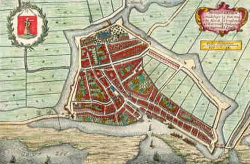 Joan Blaeu. Plattegrond van Monnickendam 1649
