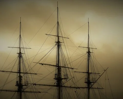 Drie masten van een zeilschip