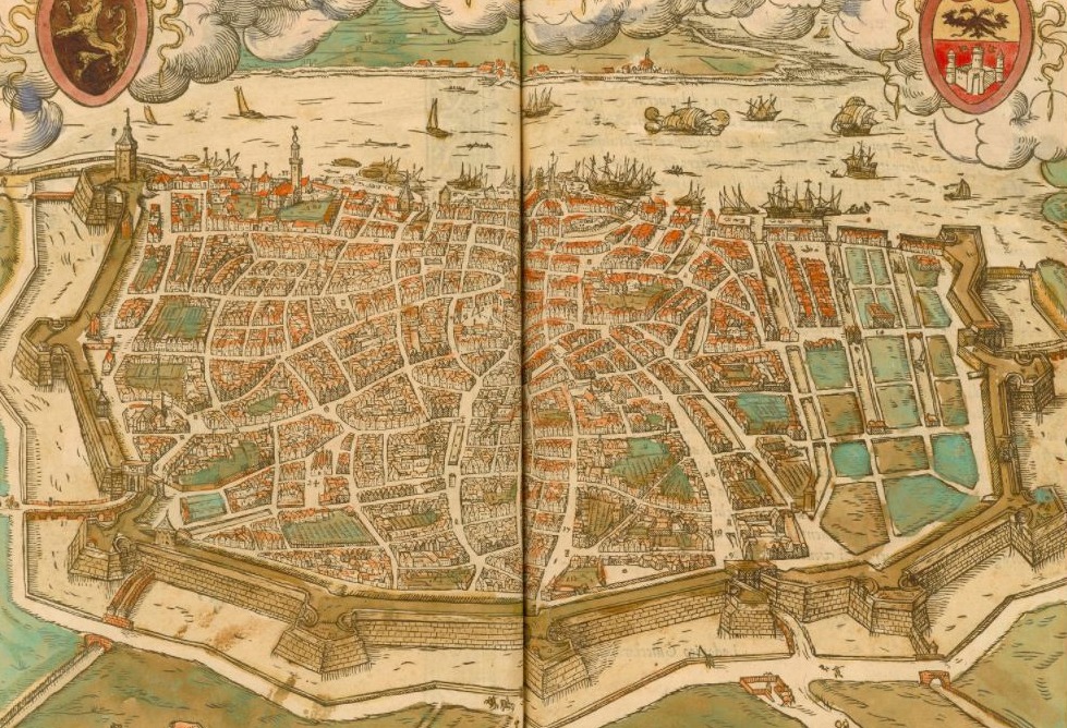 Antwerpen op een kaart van Lodovico Guicciardini, 1567