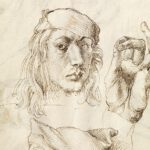 Getekend zelfportret van de jonge Dürer - Voorstudie, 1493