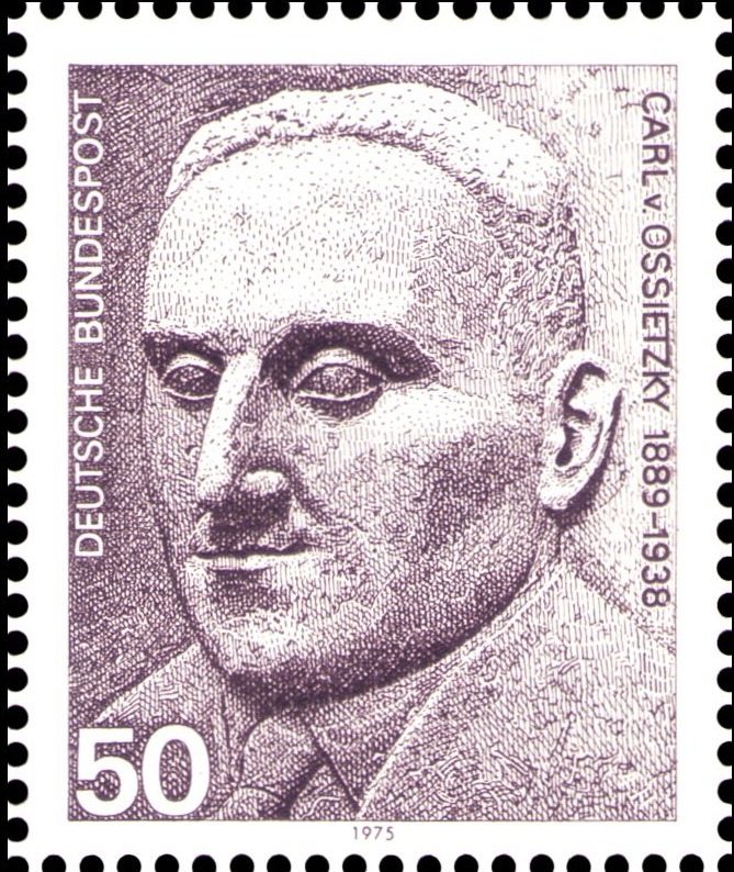 Carl von Ossietzky op een Duitse postzegel, 1975