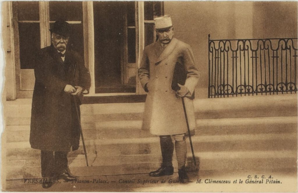 Clemenceau en Pétain, ca. 1918