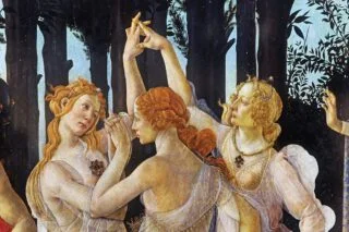 De Gratiën - Detail van een schilderij van Botticelli
