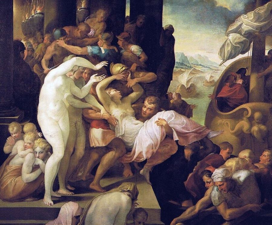 Ontvoering van Helena - Schilderij van Francesco Primaticcio 