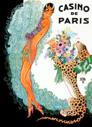 Poster met daarop Joséphine en haar luipaard, jaren 1930
