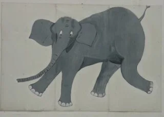 Afbeelding van Tuffi de olifant in Wuppertal, vlakbij de zweefbaan