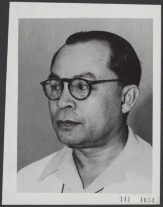 Mohammed Hatta. Deze foto stamt uit 1948, toen Hatta vice-president was van de Republiek Indonesië.