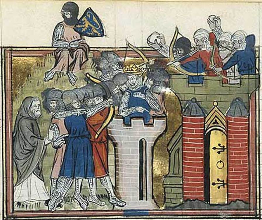 De inname van Jeruzalem markeerde het succes van de eerste kruistocht – miniatuur uit 1337
